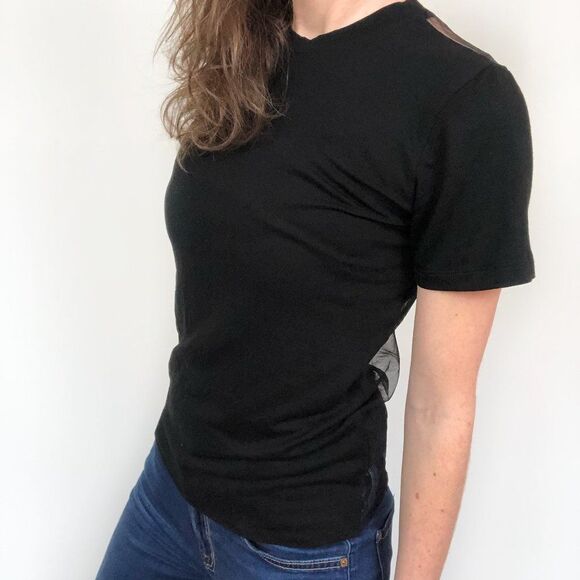 Dress the Population Tops - NWT Cosmopolitan Lisa Black Sheer Back Tee